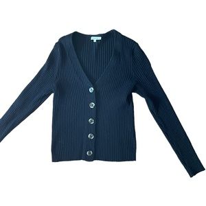 Black ribbed cardigan